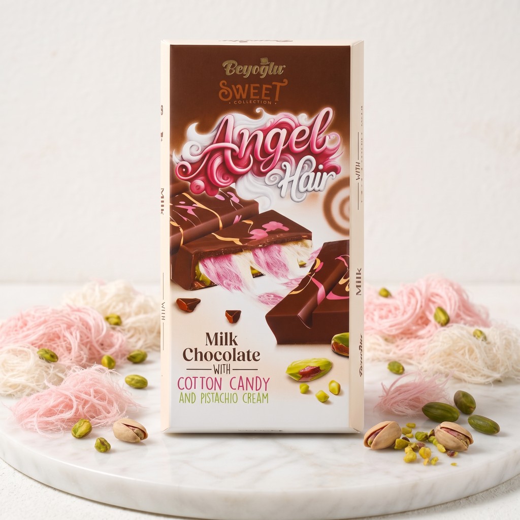 Молочный шоколад Beyoglu Angel Hair с фисташкой, 170 г