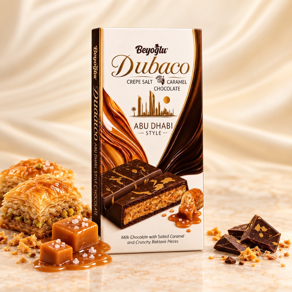Ciocolată Dubaco Abu Dhabi cu caramel și baklava, 185 g