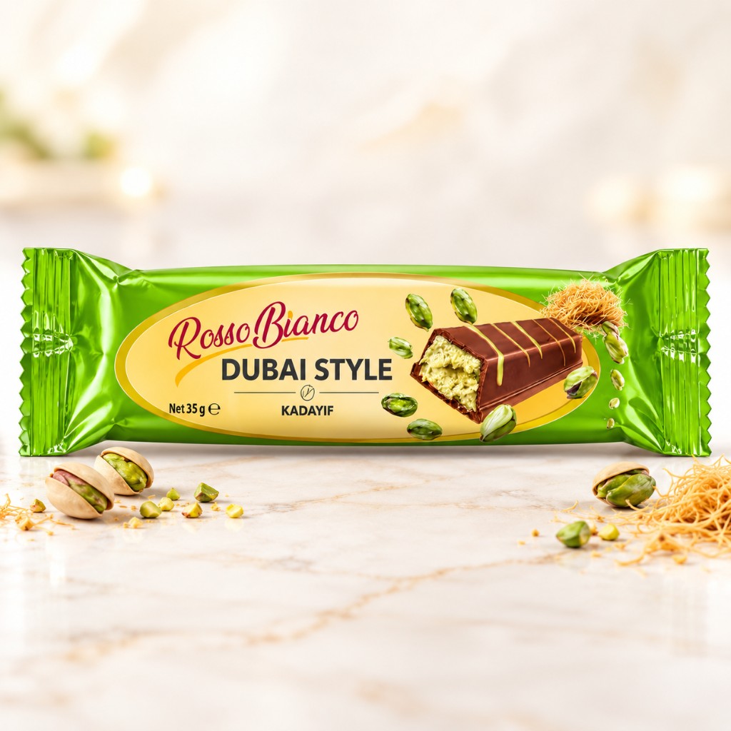 Rosso Bianco Dubai Bar with Pistachio, 35 g