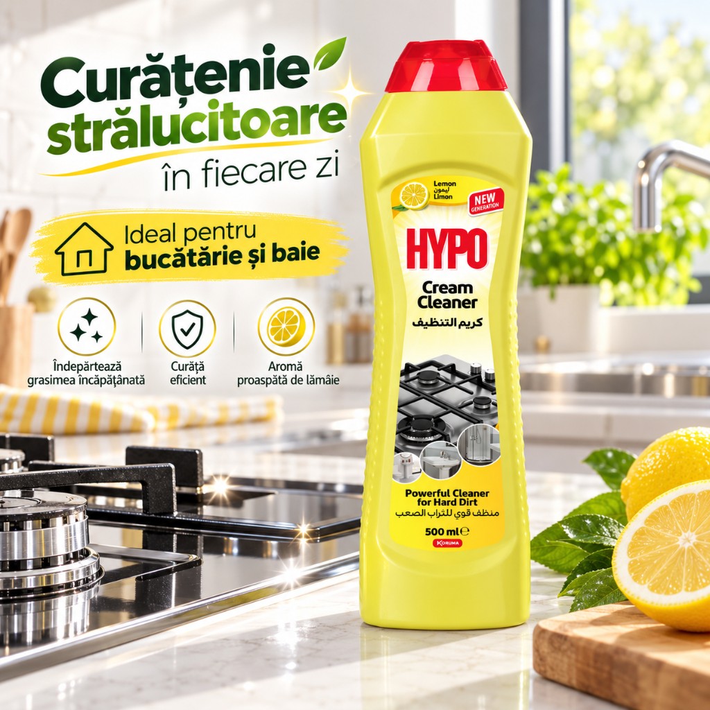 HYPO Lemon Cream Cleaner, Kitchen & Bath, 500 ml
