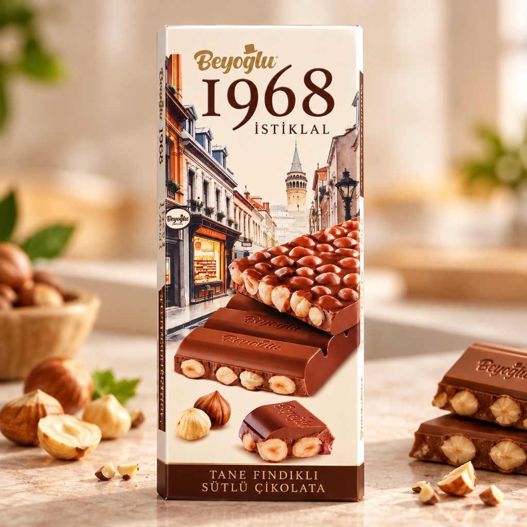Ciocolată cu lapte Beyoglu İstiklal cu alune, 170 g