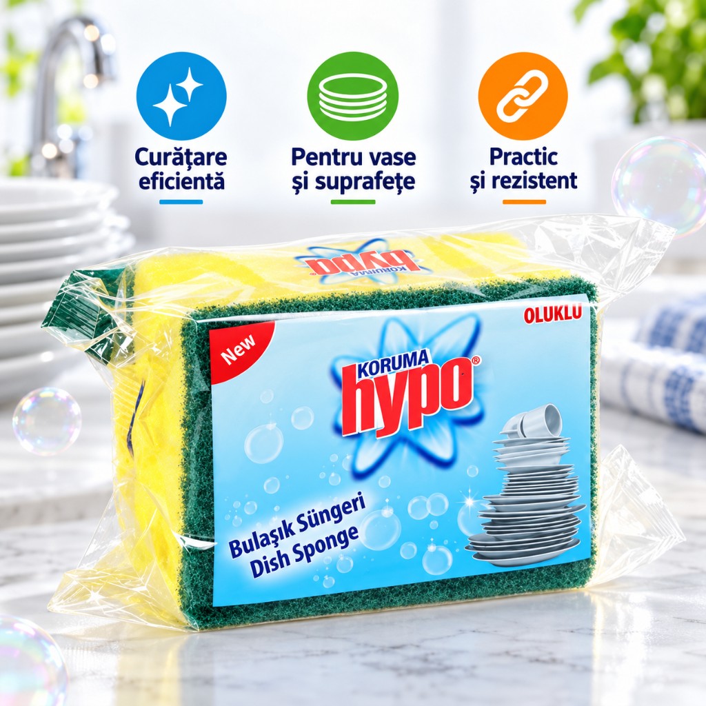 HYPO XL Ribbed Sponge for Dishes & Cleaning, 1 pc